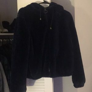 Guess Faux Fur Hoodie Jacket NWOT